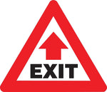 Accuform Slip-Gard EXIT Triangle Floor Sign, White/Red, 17"H x 17"W (PSR808)