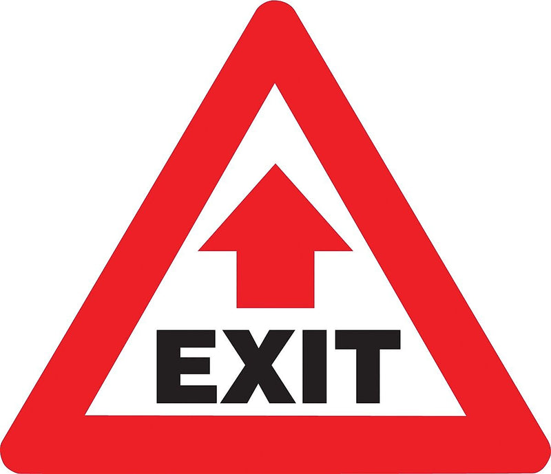 Accuform Slip-Gard EXIT Triangle Floor Sign, White/Red, 17"H x 17"W (PSR808)