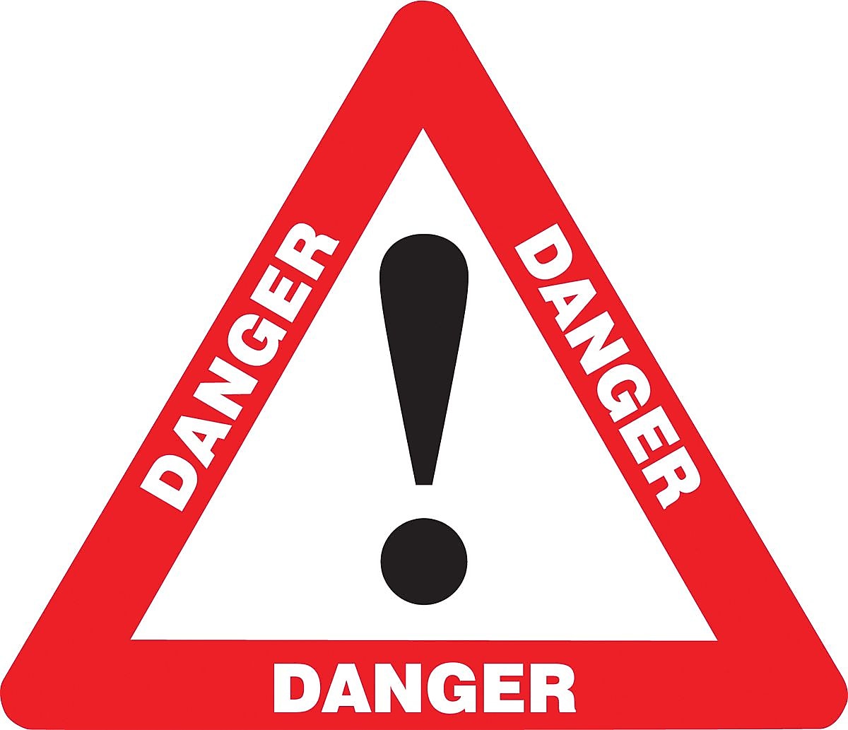 Accuform Slip-Gard DANGER Triangle Floor Sign, White/Red, 17"H x 17"W (PSR800)