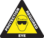 Accuform Slip-Gard EYE PROTECTION REQUIRED Triangle Floor Sign, White/Yellow/Black, 17"x17" (PSR832)