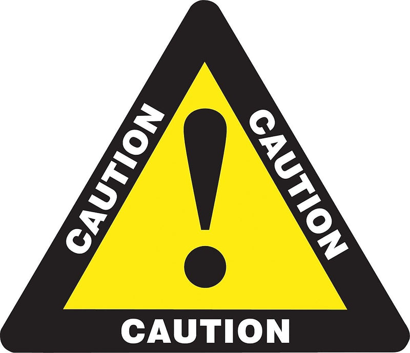 Accuform Slip-Gard CAUTION Triangle Floor Sign, White/Yellow/Black, 17"H x 17"W (PSR860)