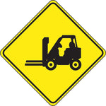 Accuform Slip-Gard Forklift Pictorial Diamond Floor Sign, Black/Yellow, 17"H x 17"W (PSR402)