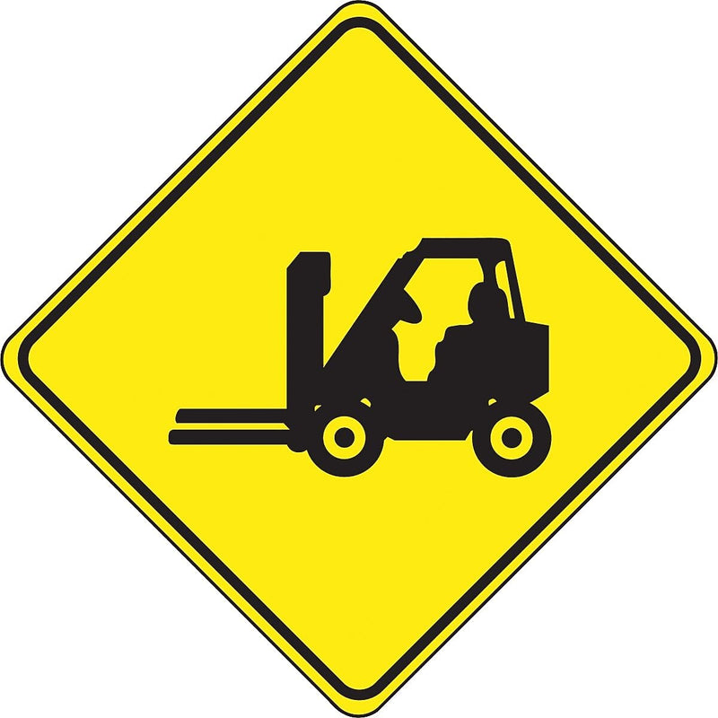 Accuform Slip-Gard Forklift Pictorial Diamond Floor Sign, Black/Yellow, 17"H x 17"W (PSR402)