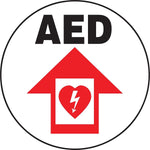 Accuform Slip-Gard AED Round Floor Sign, Black/Red/White, 8"Dia. (MFS867)