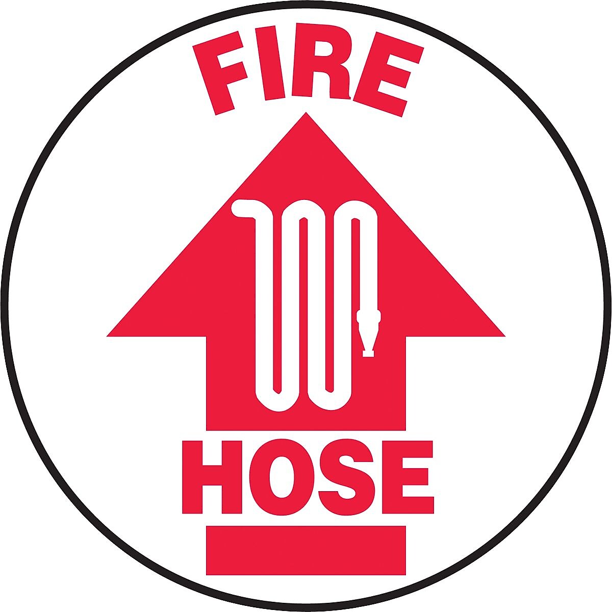 Accuform Slip-Gard FIRE HOSE Round Floor Sign, Red/White, 17"Dia. (MFS722)