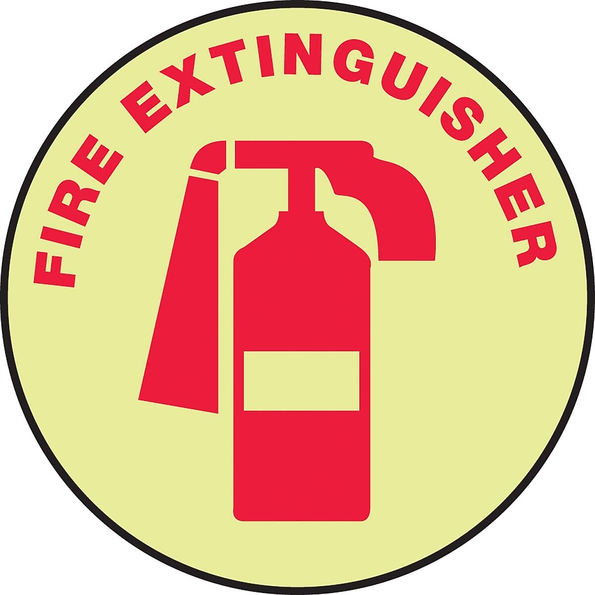 Accuform Signs® Slip-Gard™ FIRE EXTINGUISHER Round Floor Sign, Red/Yellow, 17"Dia., 1/Pack (MFSG1417)