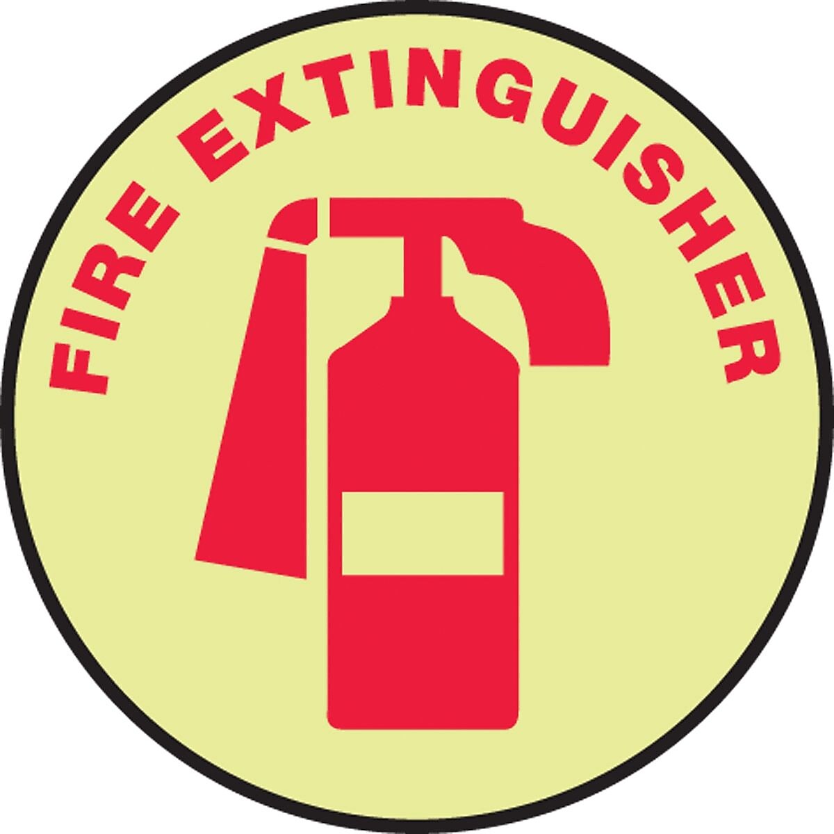 Accuform Signs® Slip-Gard™ FIRE EXTINGUISHER Round Floor Sign, Red/Yellow, 8"Dia., 1/Pack (MFSG1408)