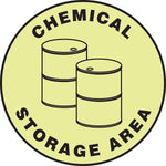 Accuform Signs® Slip-Gard™ CHEMICAL STORAGE Round Floor Sign, Black/Yellow, 17"Dia., 1/Pack