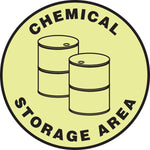 Accuform Slip-Gard CHEMICAL STORAGE AREA Round Floor Sign, Black/Yellow, 8"Dia. (MFS878) (MFS878)