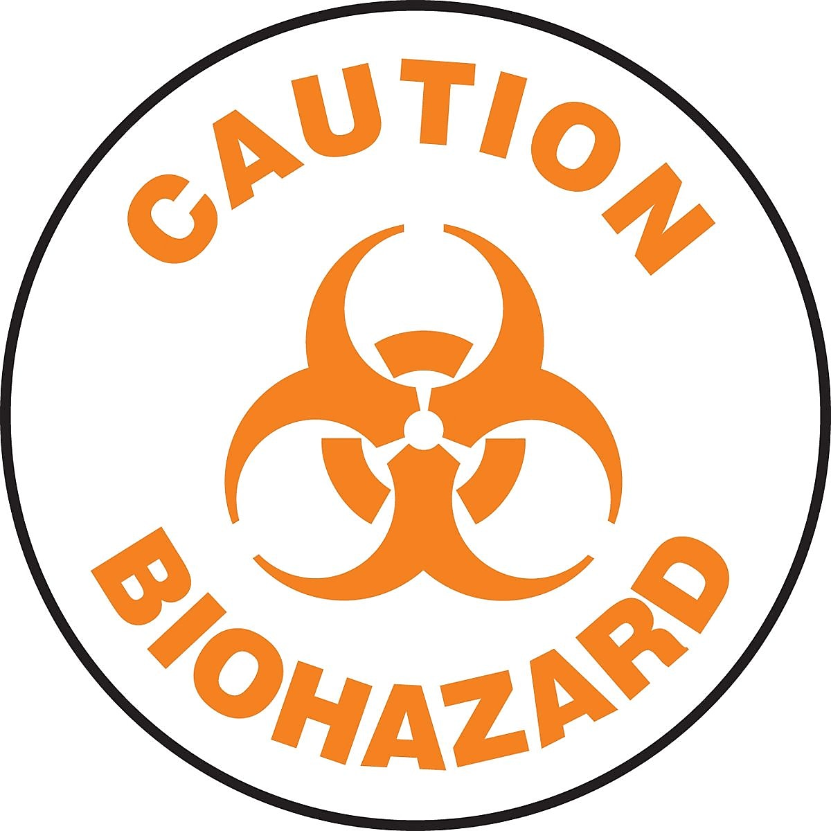 Accuform Signs® Slip-Gard™ CAUTION BIOHAZARD Round Floor Sign, Orange/White, 17"Dia., 1/Pack