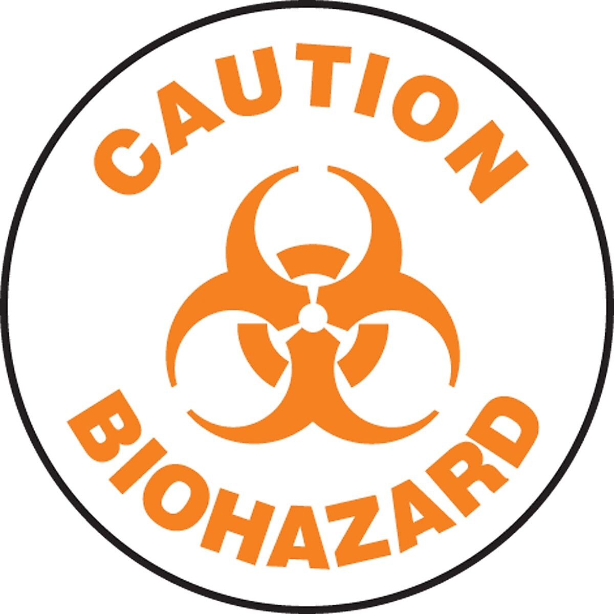 Accuform Slip-Gard CAUTION BIOHAZARD Round Floor Sign, Orange/White, 8"Dia. (MFS835)