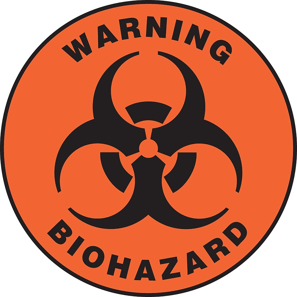 Accuform Slip-Gard WARNING BIOHAZARD Round Floor Sign, Black/Orange, 17"Dia. (MFS0517)