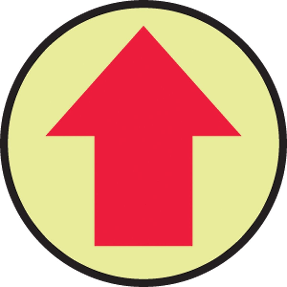 Accuform Slip-Gard Arrow Pictorial Round Floor Sign, Red/Yellow, 8"Dia. (MFS871)