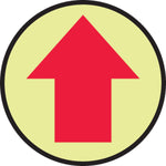 Accuform Slip-Gard Arrow Pictorial Round Floor Sign, Red/Yellow, 8"Dia. (MFS871)