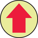 Accuform Slip-Gard Arrow Pictorial Round Floor Sign, Red/Yellow, 17"Dia. (MFS760)