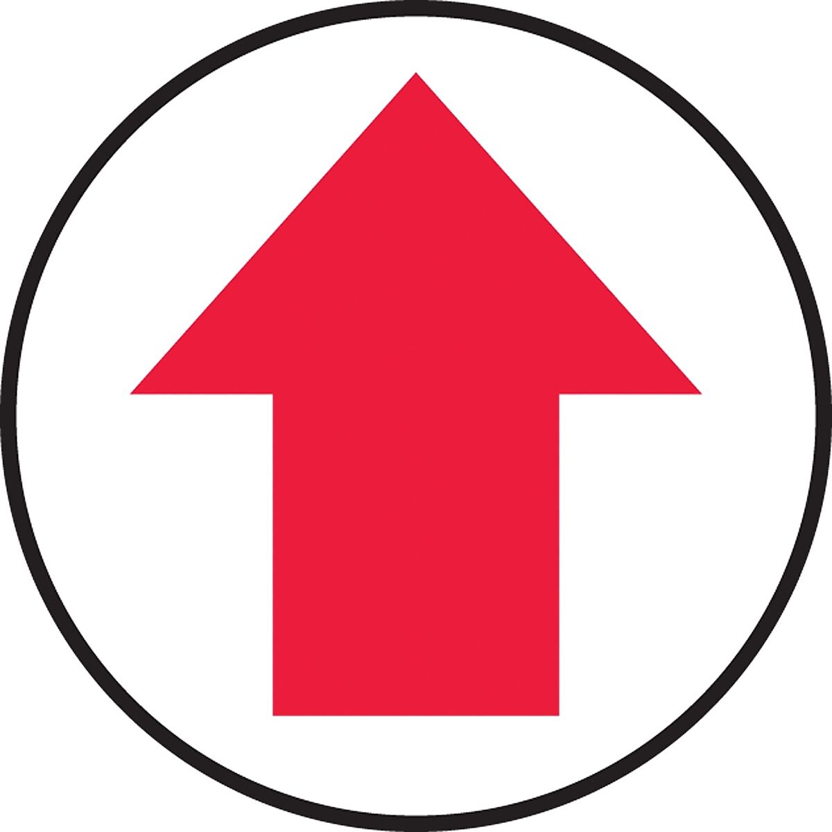 Accuform Signs® Slip-Gard™ Arrow Pictorial Round Floor Sign, Red/White, 17"Dia., 1/Pack