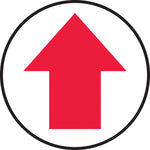 Accuform Signs® Slip-Gard™ Arrow Pictorial Round Floor Sign, Red/White, 17"Dia., 1/Pack