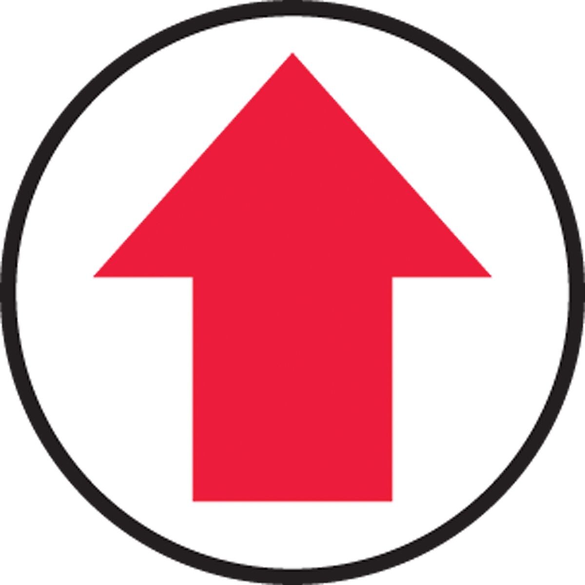 Accuform Slip-Gard Arrow pictorial Round Floor Sign, Red/White, 8"Dia. (MFS811)