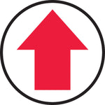 Accuform Slip-Gard Arrow pictorial Round Floor Sign, Red/White, 8"Dia. (MFS811)