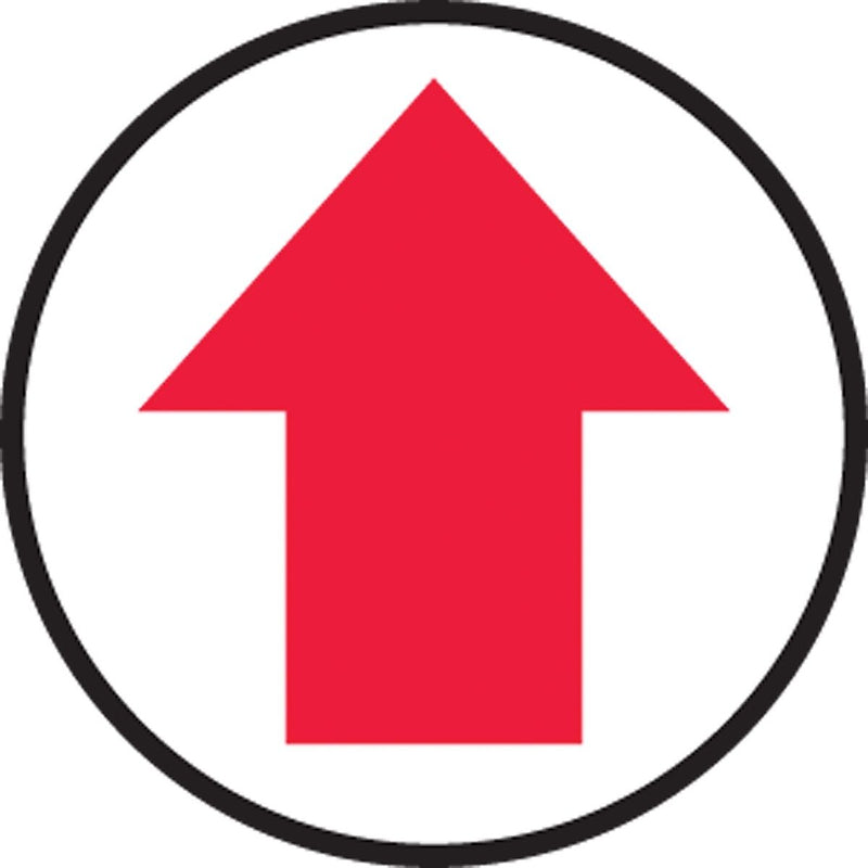 Accuform Slip-Gard Arrow pictorial Round Floor Sign, Red/White, 8"Dia. (MFS811)