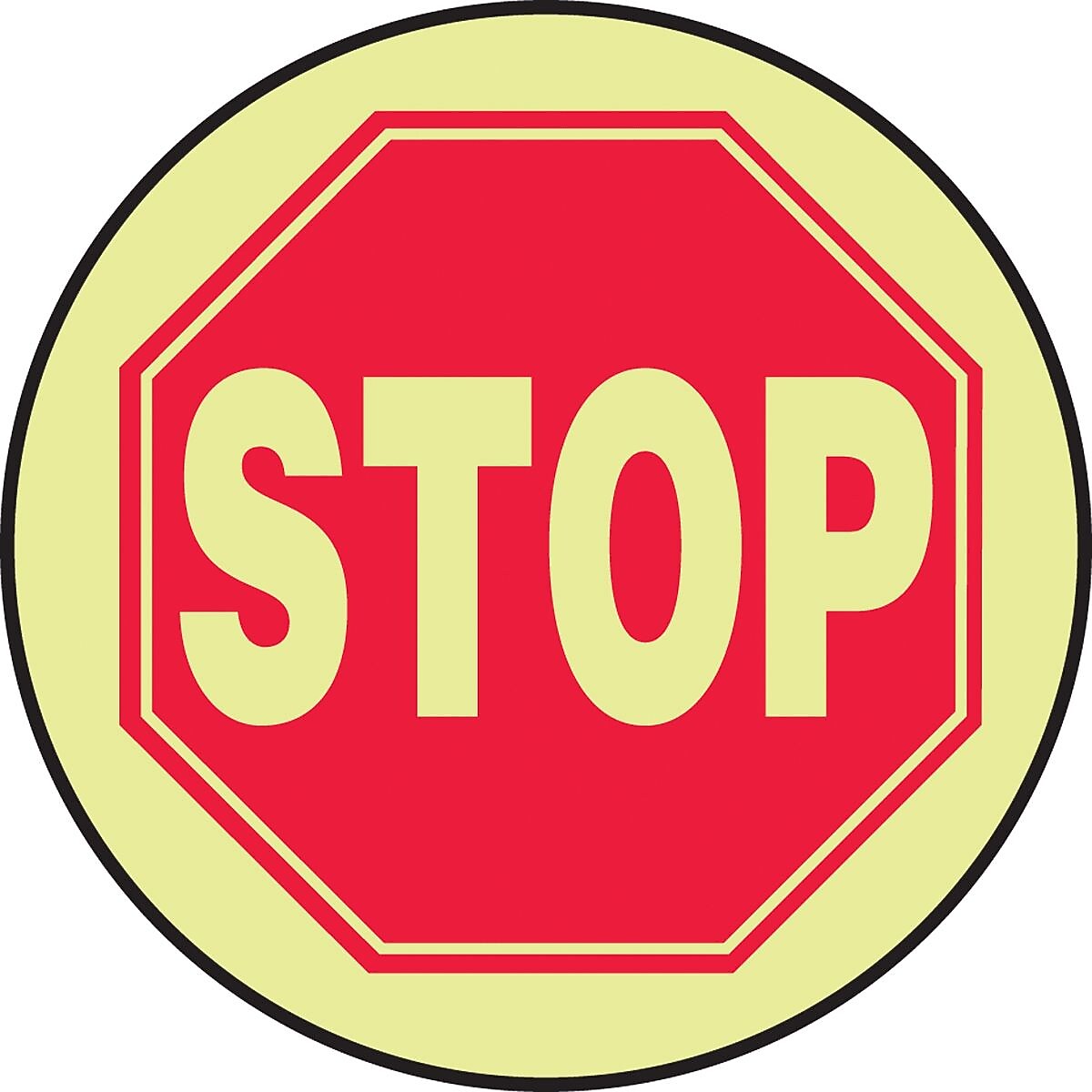 Accuform Slip-Gard STOP Round Floor Sign, Red/Yellow, 17"Dia. (MFS765)