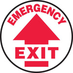 Accuform Signs® Slip-Gard™ EMERGENCY EXIT Round Floor Sign, Red/White, 17"Dia., 1/Pack