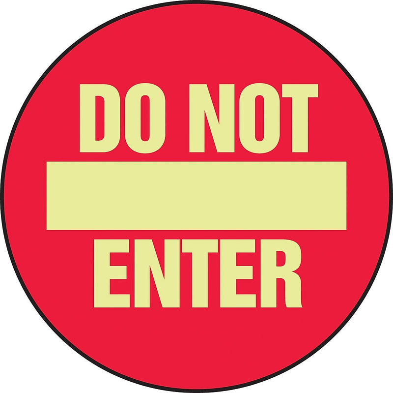Accuform Slip-Gard DO NOT ENTER Round Floor Sign, Yellow/Red, 17"Dia. (MFS766)