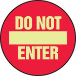 Accuform Slip-Gard DO NOT ENTER Round Floor Sign, Yellow/Red, 8"Dia. (MFS877)