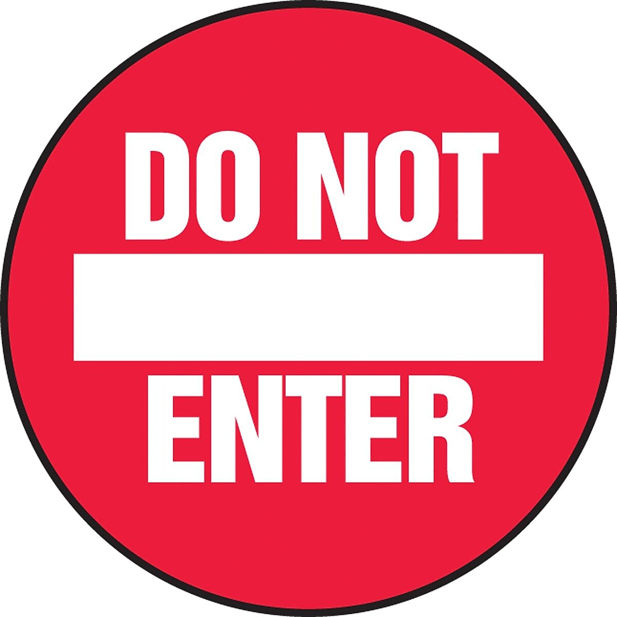 Accuform Slip-Gard DO NOT ENTER Round Floor Sign, White/Red, 8"Dia. (MFS2508)