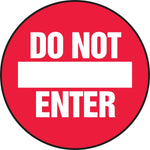 Accuform Slip-Gard DO NOT ENTER Round Floor Sign, White/Red, 8"Dia. (MFS2508)