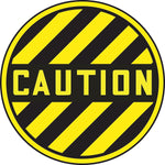 Accuform Slip-Gard CAUTION Round Floor Sign, Black/Yellow, 8"Dia. (MFS866)