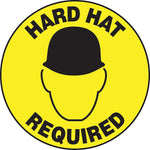 Accuform Slip-Gard HARD HAT REQUIRED Round Floor Sign, Black/Yellow, 17"Dia. (MFS201)