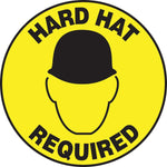 Accuform Slip-Gard HARD HAT AREA Round Floor Sign, Black/Yellow, 8"Dia. (MFS312) (MFS312)