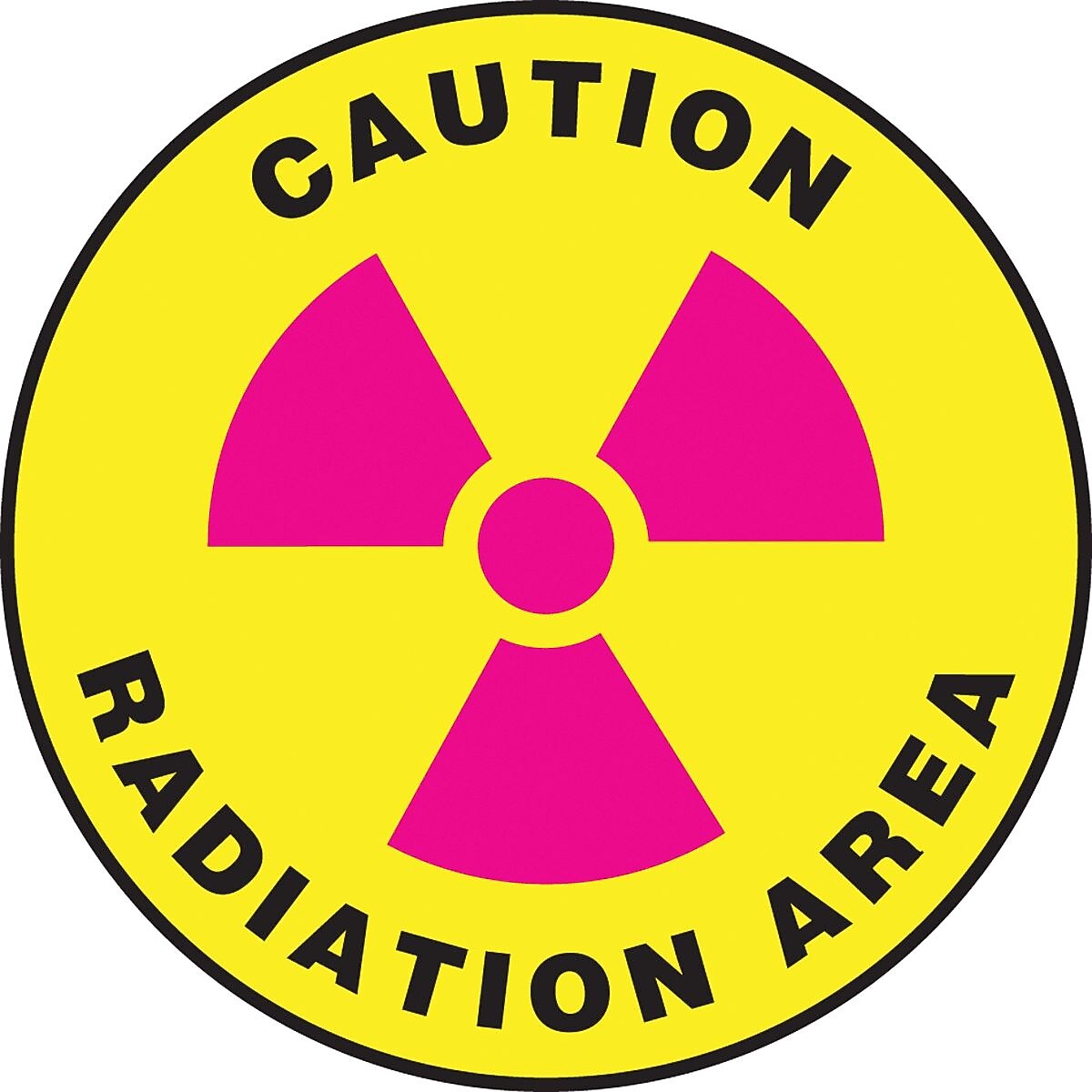 Accuform Signs® Slip-Gard™ CAUTION RADIATION Round Floor Sign, Black/Yellow, 17"Dia., 1/Pack
