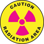 Accuform Signs® Slip-Gard™ CAUTION RADIATION Round Floor Sign, Black/Yellow, 17"Dia., 1/Pack