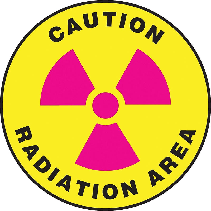 Accuform Signs® Slip-Gard™ CAUTION RADIATION Round Floor Sign, Black/Yellow, 17"Dia., 1/Pack