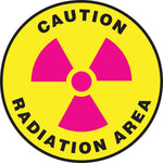 Accuform Slip-Gard CAUTION RADIATION Round Floor Sign, Black/Yellow, 8"Dia. (MFS0608)