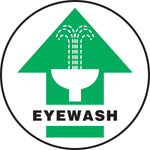 Accuform Signs® Slip-Gard™ EYEWASH Round Floor Sign, Black/Green/White, 17"Dia., 1/Pack