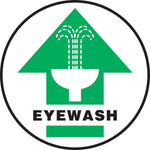 Accuform Slip-Gard EYEWASH Round Floor Sign, Black/Green/White, 8"Dia. (MFS1808)