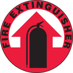 Accuform Slip-Gard FIRE EXTINGUISHER Round Floor Sign, Black/White/Red, 17"Dia. (MFS2917)