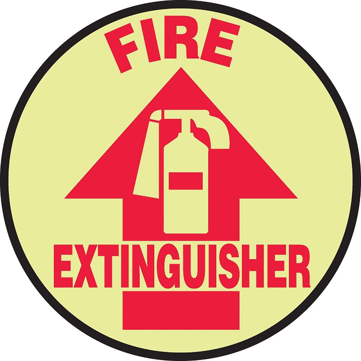Accuform Signs® Slip-Gard™ FIRE EXTINGUISHER Round Floor Sign, Red/Yellow, 8"Dia., 1/Pack (MFS882)