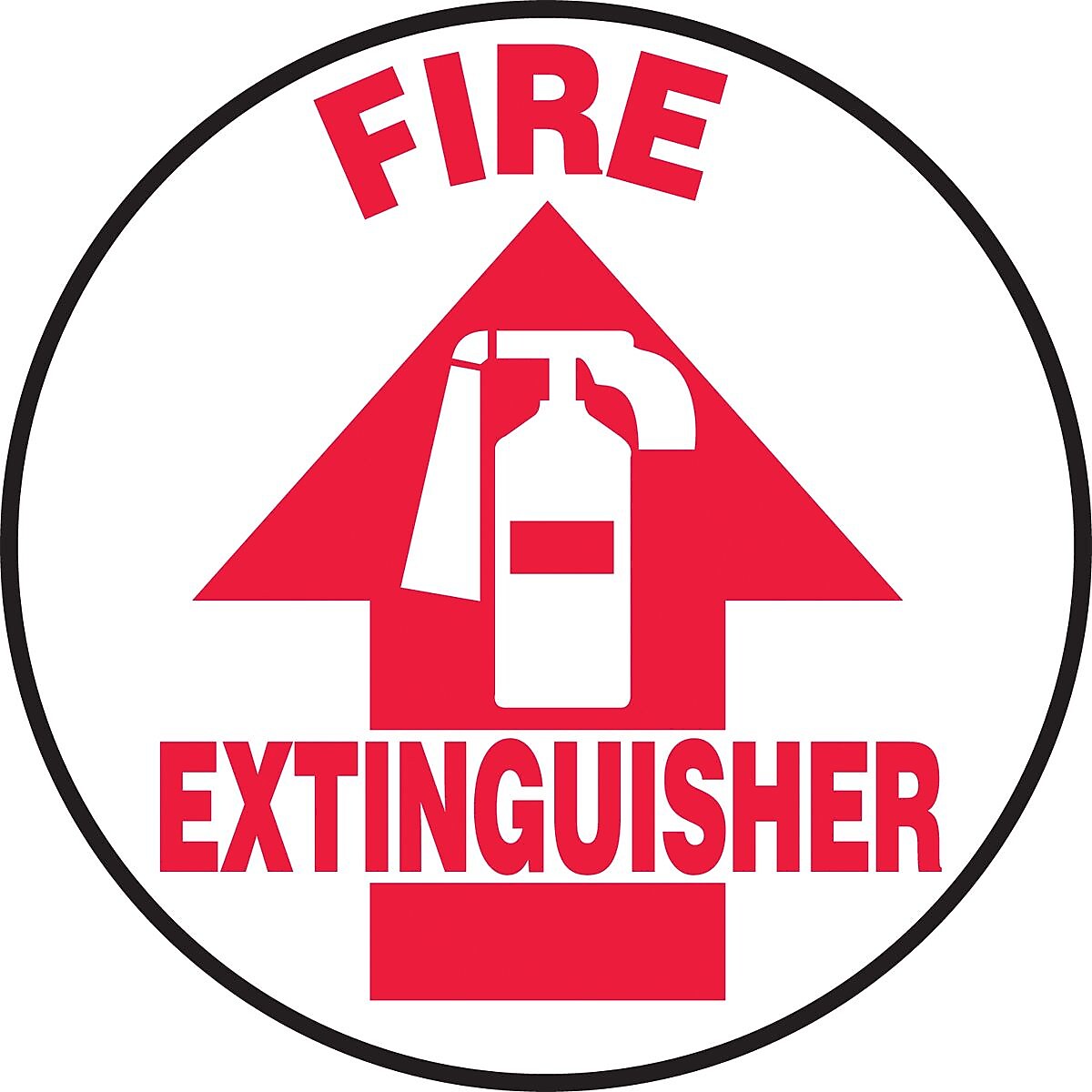 Accuform Signs® Slip-Gard™ FIRE EXTINGUISHER Round Floor Sign, Red/White, 17"Dia., 1/Pack