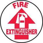 Accuform Signs® Slip-Gard™ FIRE EXTINGUISHER Round Floor Sign, Red/White, 17"Dia., 1/Pack