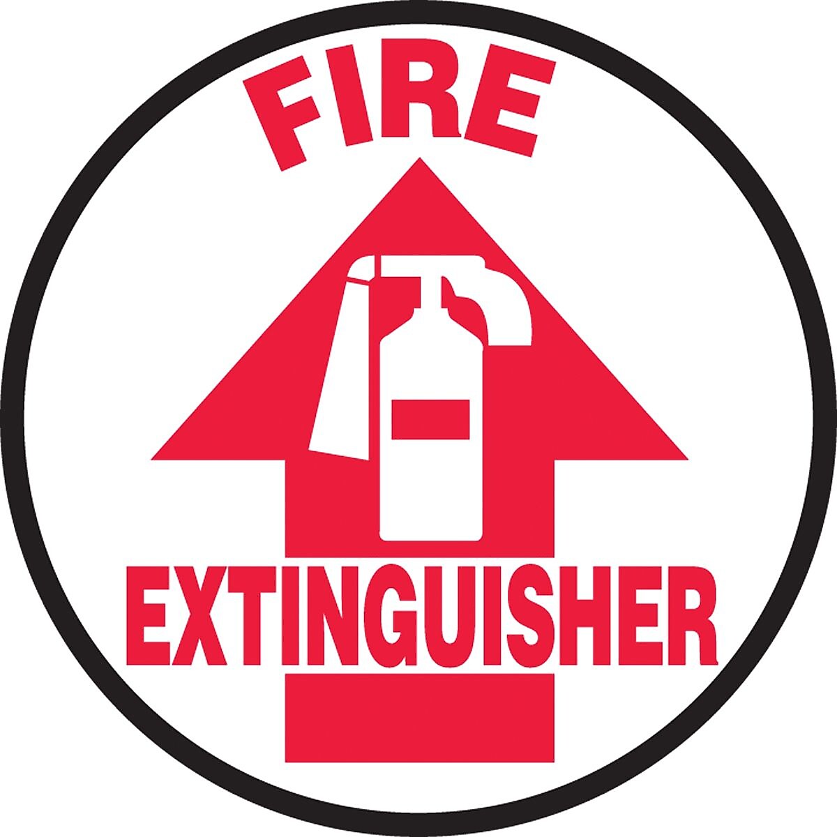 Accuform Slip-Gard FIRE EXTINGUISHER Round Floor Sign, Red/White, 8"Dia. (MFS832)