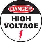 Accuform Slip-Gard DANGER HIGH VOLTAGE Round Floor Sign, Black/Red/White, 17"Dia. (MFS718)