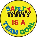 Accuform Slip-Gard SAFETY IS A TEAM GOAL Round Floor Sign, Multicolor/Yellow, 17"Dia. (MFS746)
