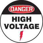 Accuform Slip-Gard DANGER HIGH VOLTAGE Round Floor Sign, Black/Red/White, 8"Dia. (MFS836)