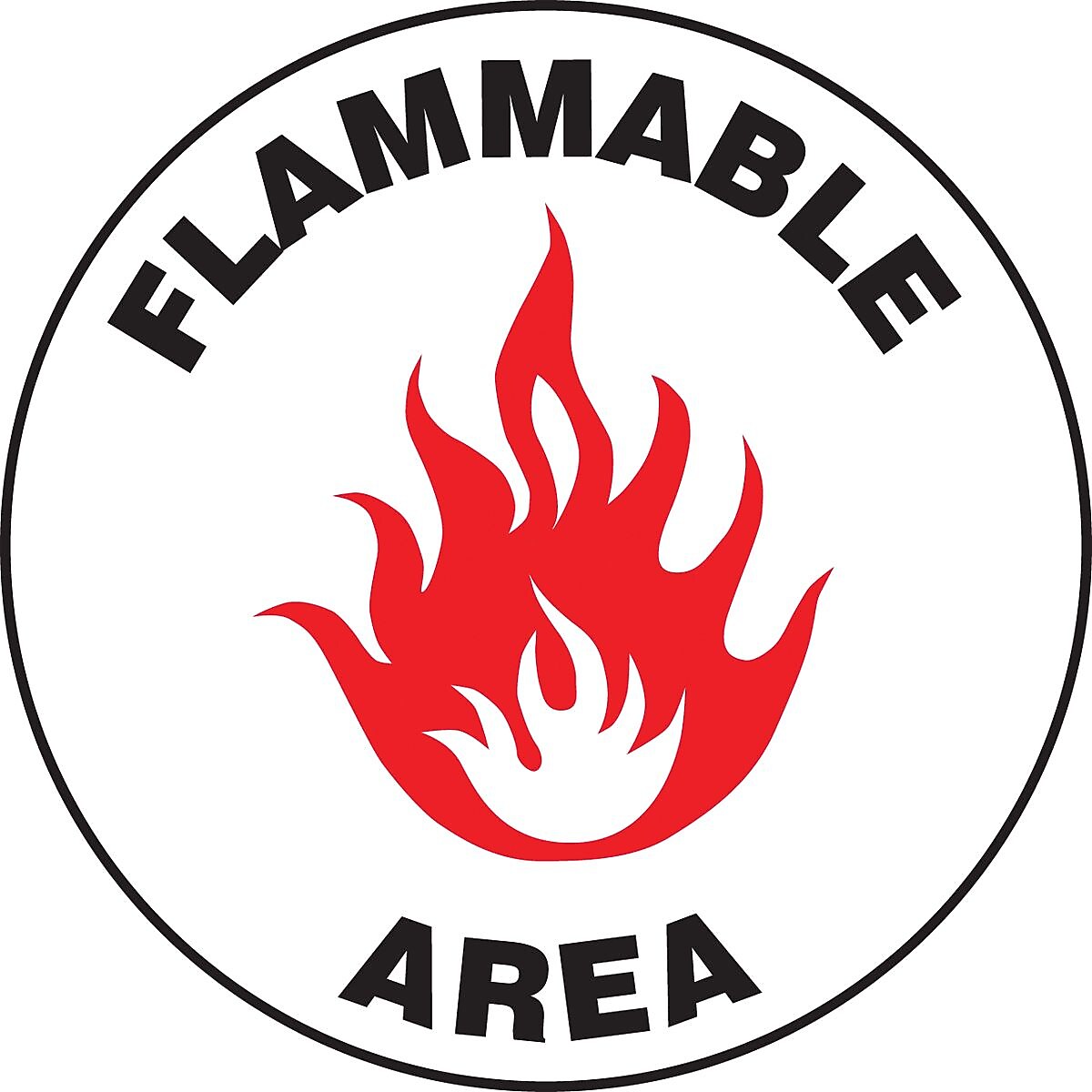 Accuform Slip-Gard FLAMMABLE ARE Round Floor Sign, Black/Red/White, 17"Dia. (MFS776)