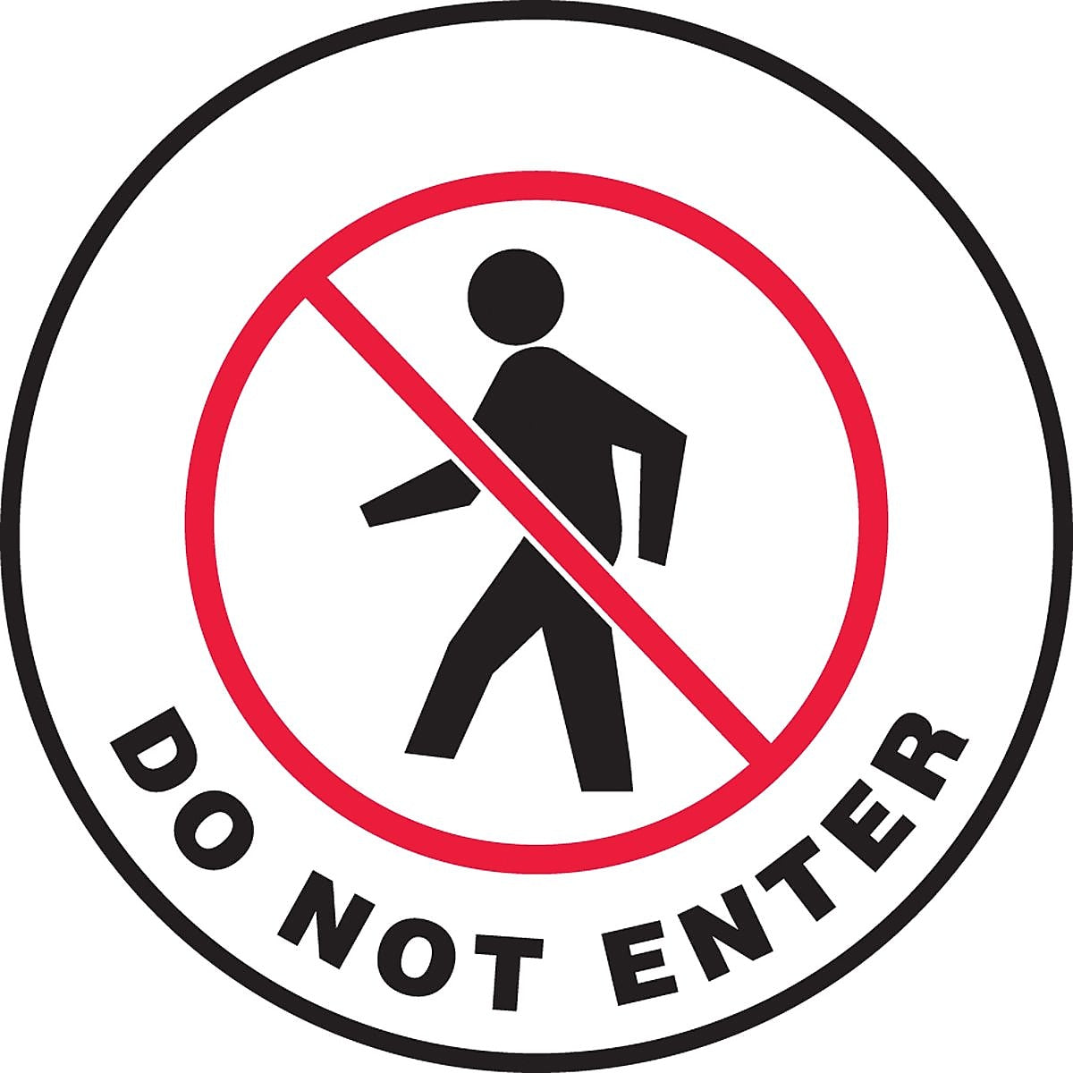 Accuform Signs® Slip-Gard™ DO NOT ENTER Round Floor Sign, Black/Red/White, 8"Dia., 1/Pack (MFS0417)