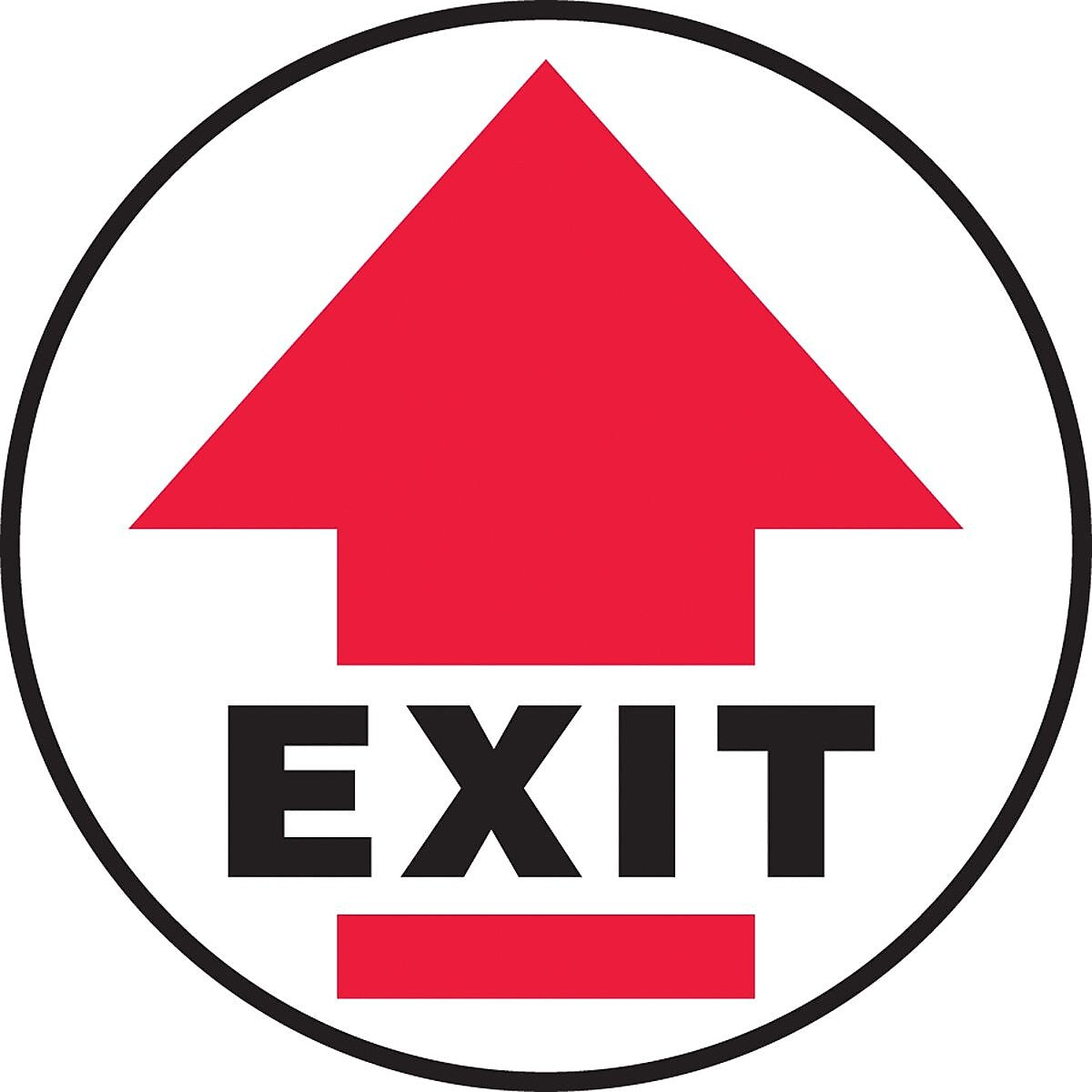 Accuform Signs® Slip-Gard™ EXIT Round Floor Sign, Black/Red/White, 17"Dia., 1/Pack